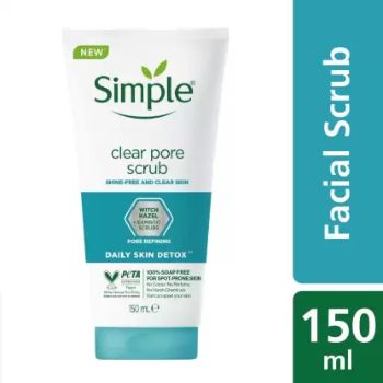 SIMPLE Clear Pore Scrub Shine-Free Smooth Skin Daily Skin Detox 150 ml Beauty Bumble