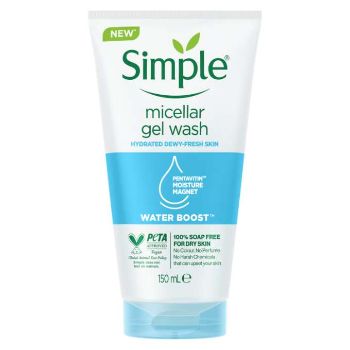 SIMPLE Micellar Gel Wash Hydrated Dewy-Fresh Skin Water Boost 150 ml SIMPLE