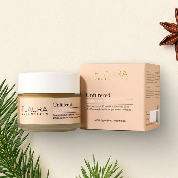 FLAURA ESSENTIALS UFILTERED DE-TAN FACE SCRUB 100G Flaura
