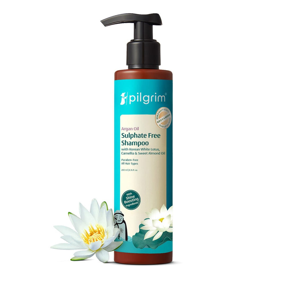Pilgrim Argan Oil Sulphate Free Shampoo with Korean White Lotus, Camellia & Sweet Almond Oil 200ml Pilgrim