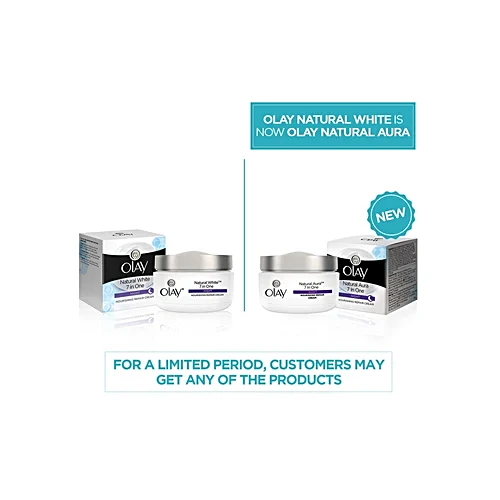 Olay Natural Aura Night Cream - With Vitamin B3, Pro B5, E, 50 g Olay