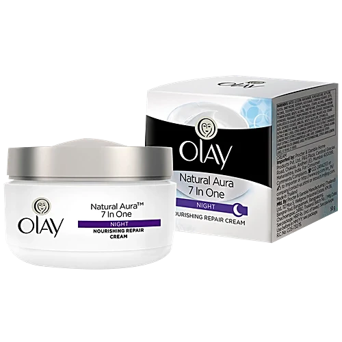Olay Natural Aura Night Cream - With Vitamin B3, Pro B5, E, 50 g Olay