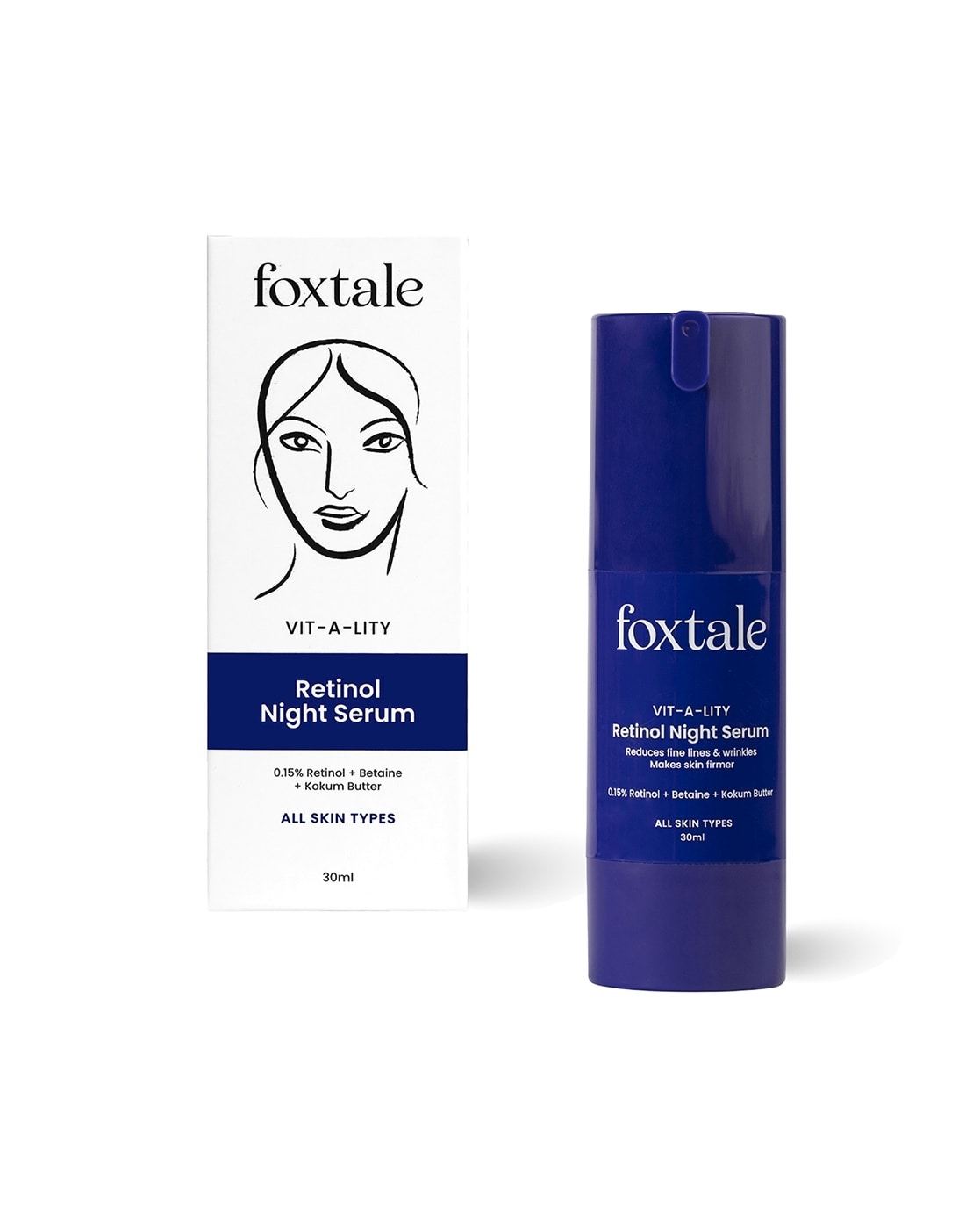 FOXTALE Retinol Anti Ageing Night Serum | Fights signs of ageing 2X faster than any other retinol serum 30ML FOXTALE