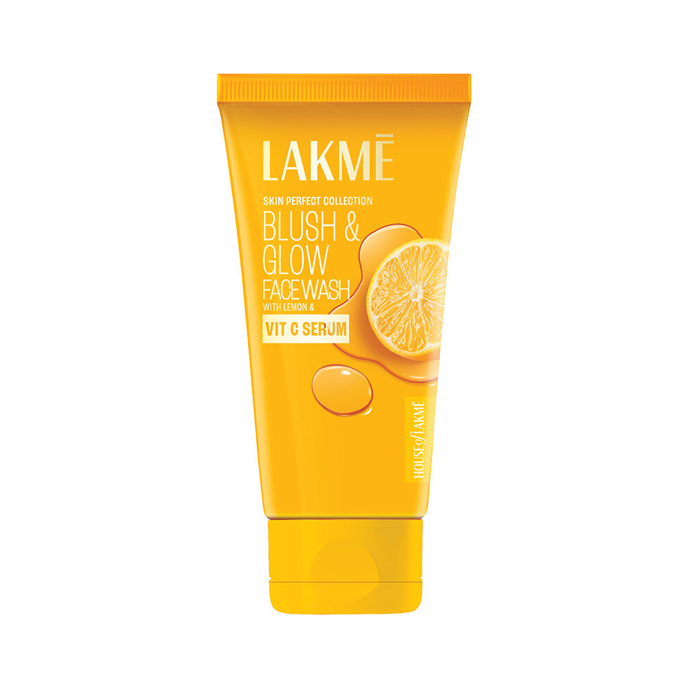 Lakme Blush & Glow Brightening Lemon Facewash, with Vitamin C Serum, 50gm Lakme