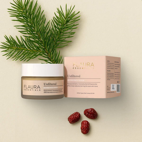 FLAURA ESSENTIALS UFILTERED DE-TAN FACE SCRUB 50G Flaura