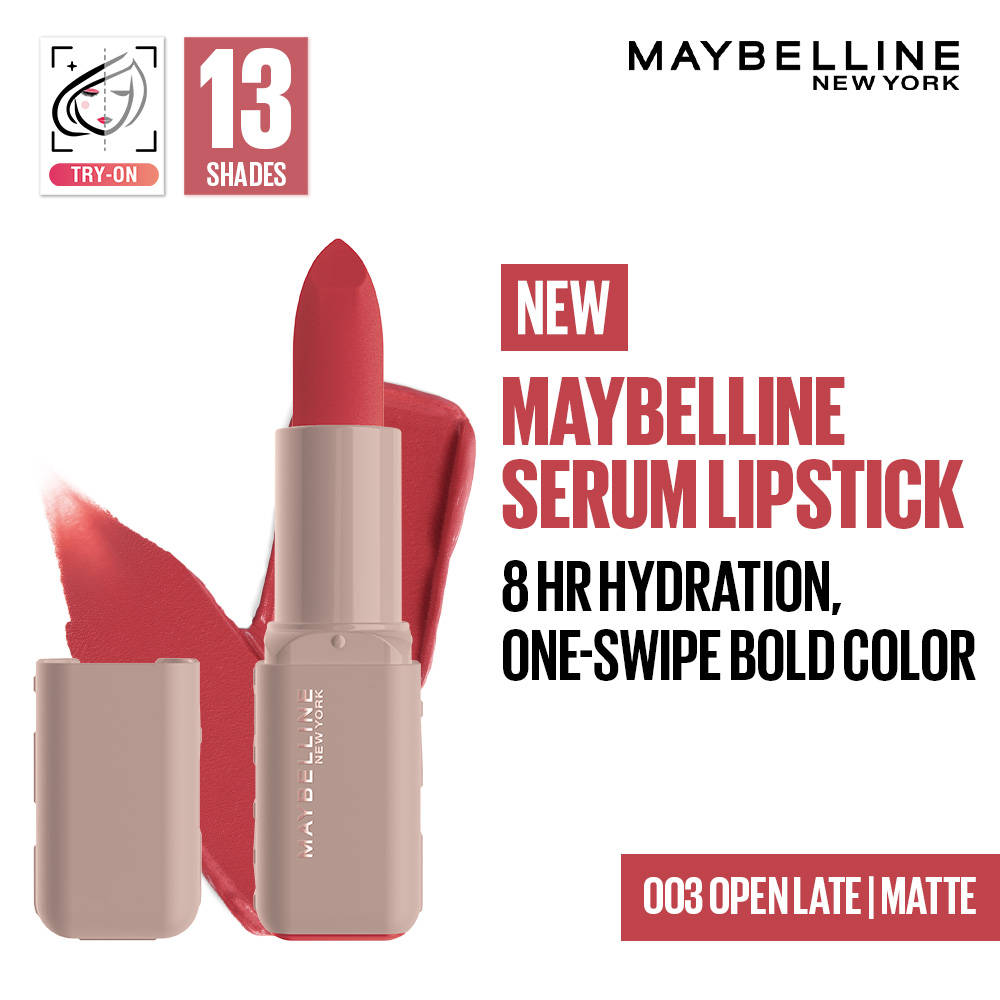 Maybelline Serum Satin Lipstick - 8Hr hydration, One-Swipe Bold Color Beauty Bumble