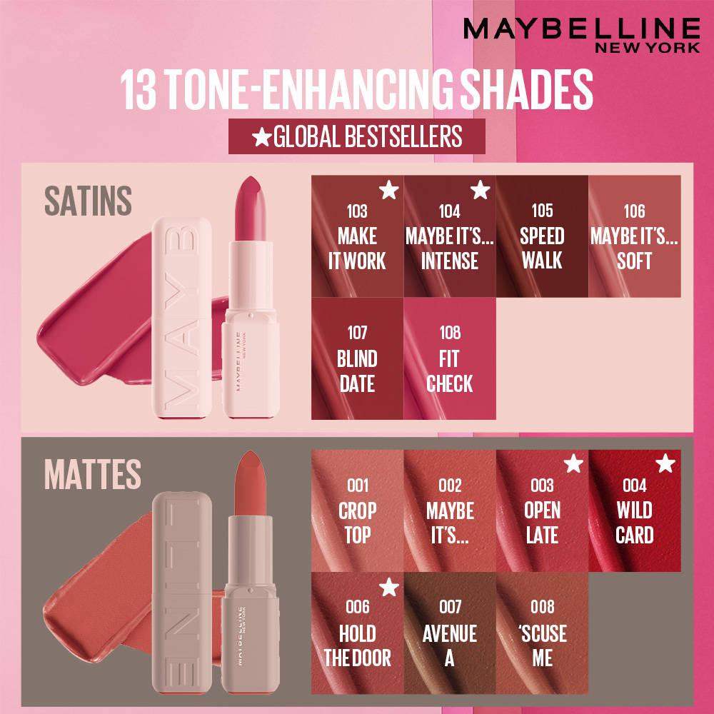 Maybelline Serum Satin Lipstick - 8Hr hydration, One-Swipe Bold Color Beauty Bumble