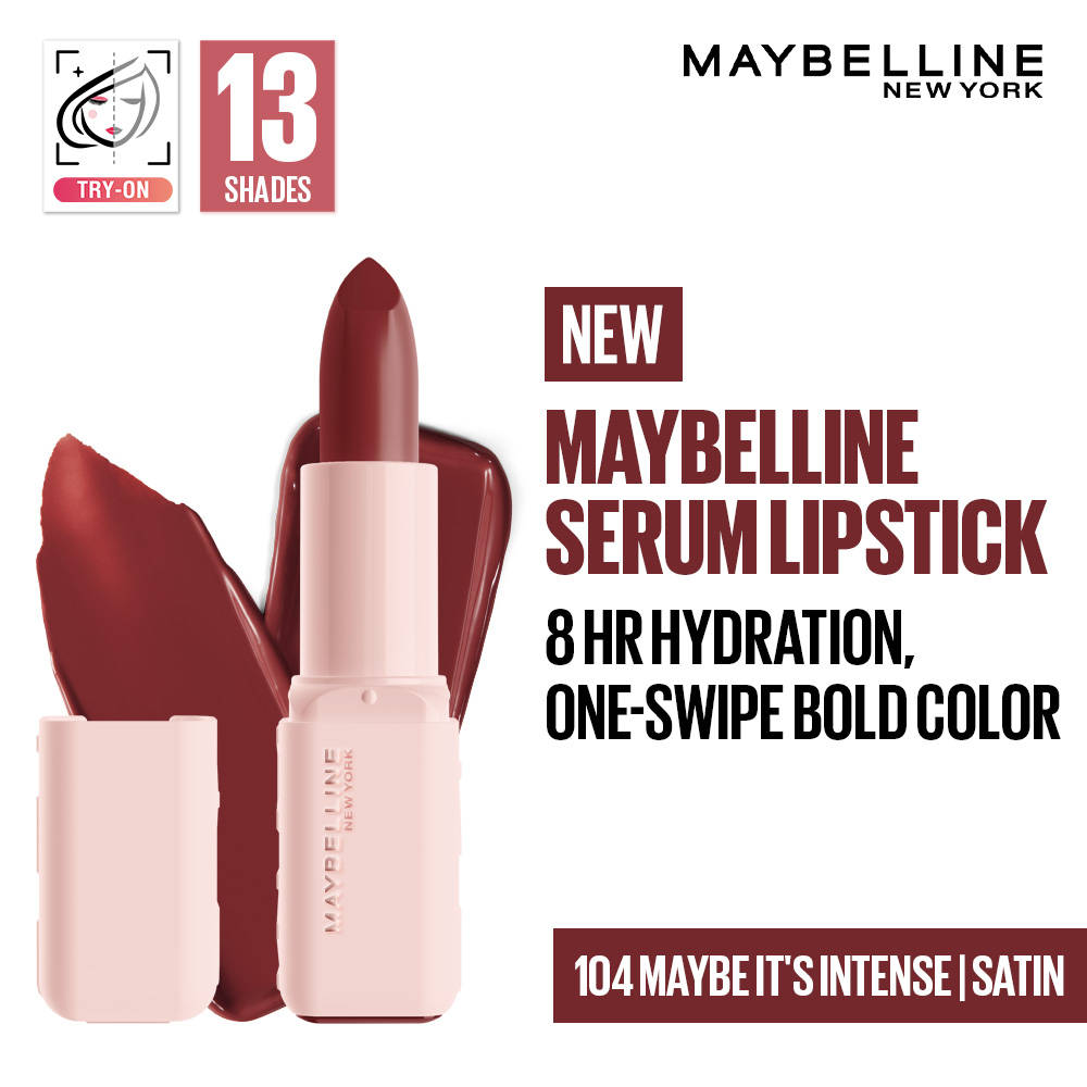 Maybelline Serum Satin Lipstick - 8Hr hydration, One-Swipe Bold Color Beauty Bumble