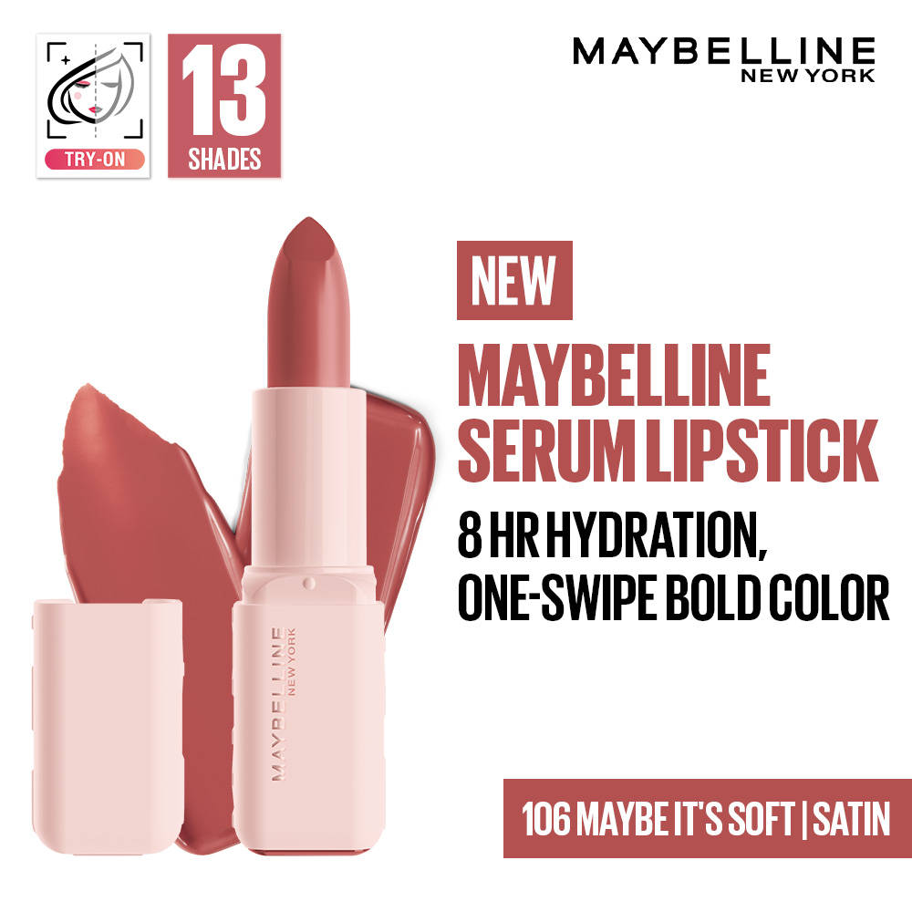 Maybelline Serum Satin Lipstick - 8Hr hydration, One-Swipe Bold Color Beauty Bumble