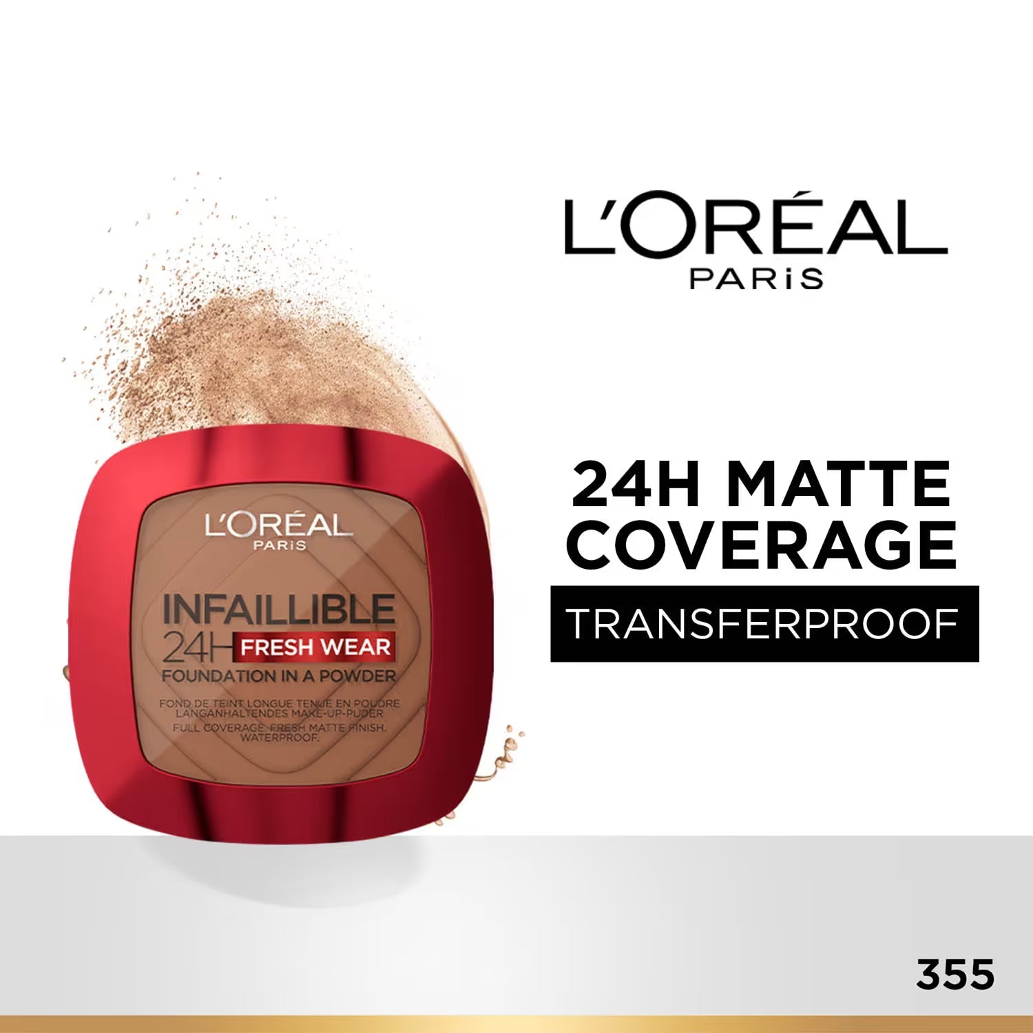 L'Oreal Paris Infallible 24H Fresh Wear Foundation in a Powder, Transferproof Beauty Bumble