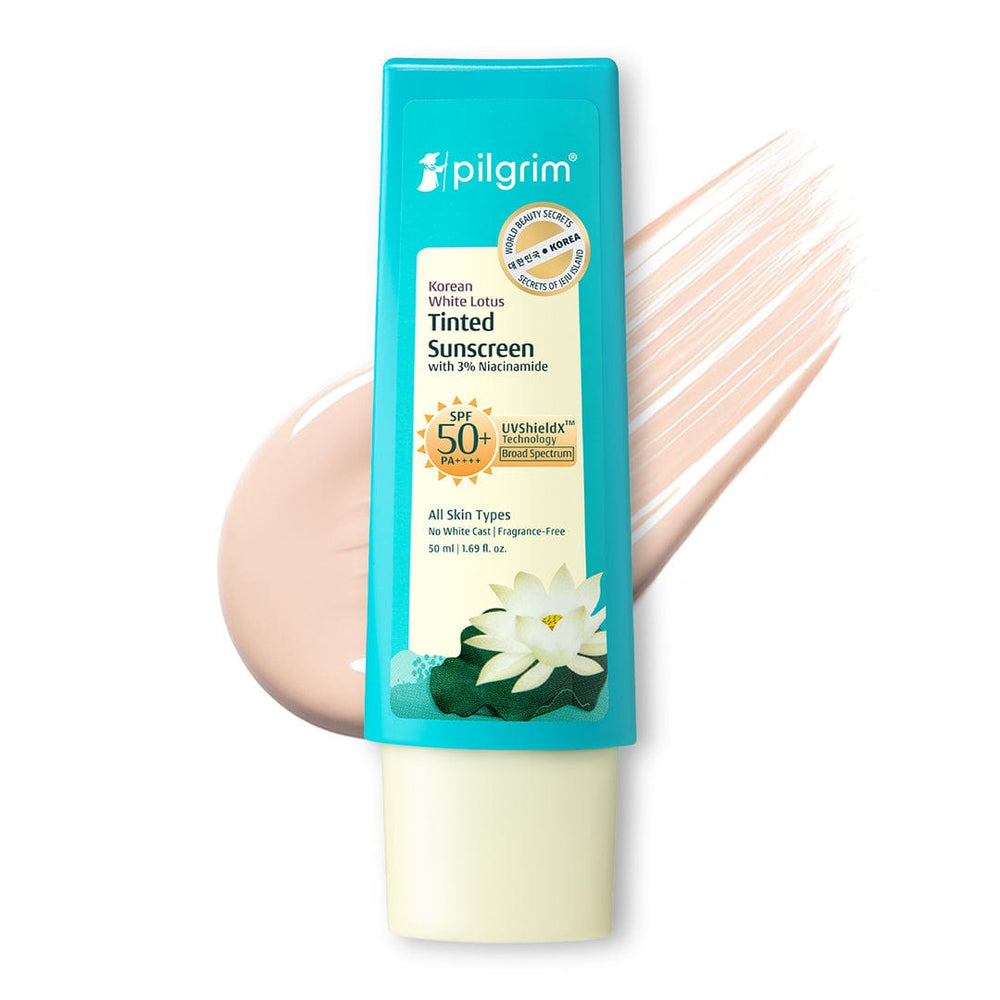 Pilgrim Korean White Lotus Tinted Sunscreen SPF 50+ PA++++ 50ml Pilgrim