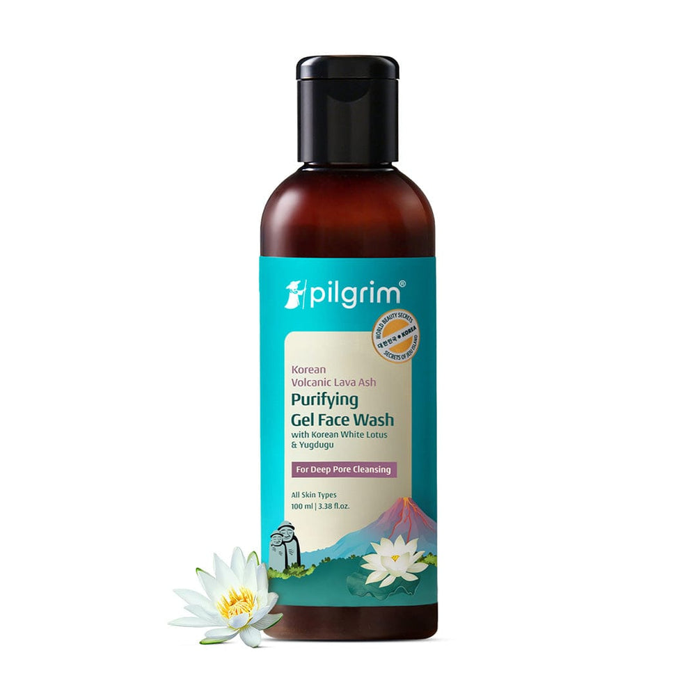 Pilgrim Korean Volcanic Lava Ash Purifying Gel Face Wash with White Lotus & Yugdugu 100ml Pilgrim
