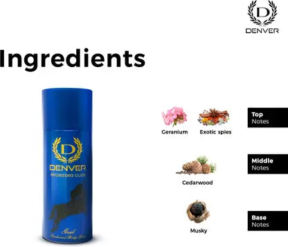 DENVER Sporting Club - Goal Deodorant Spray - For Men  (200 ml) Beauty Bumble