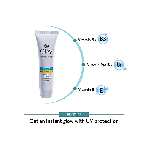 Olay Natural Aura - Vitamin B3, Pro B5, E, With UV Protection, 20 g Olay