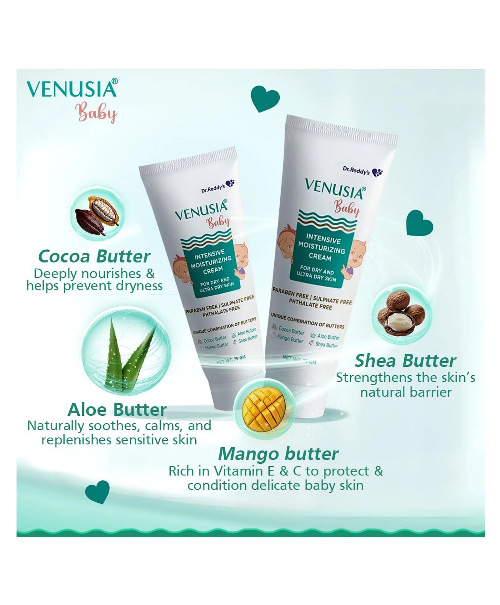 Dr. Reddy's Venusia Baby Intensive Moisturizing Cream 75G Dr Reddy's