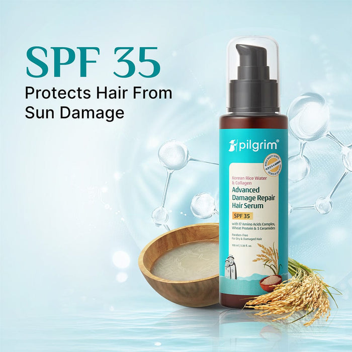 Pilgrim Korean Rice Water & Collagen Advanced Damage Repair Hair Serum SPF 35 100ml Pilgrim