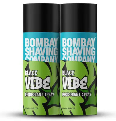 BOMBAY SHAVING COMPANY Black Vibe 150ml x 2 Combo Deodorant Spray - For Men  (300 ml, Pack of 2) Beauty Bumble