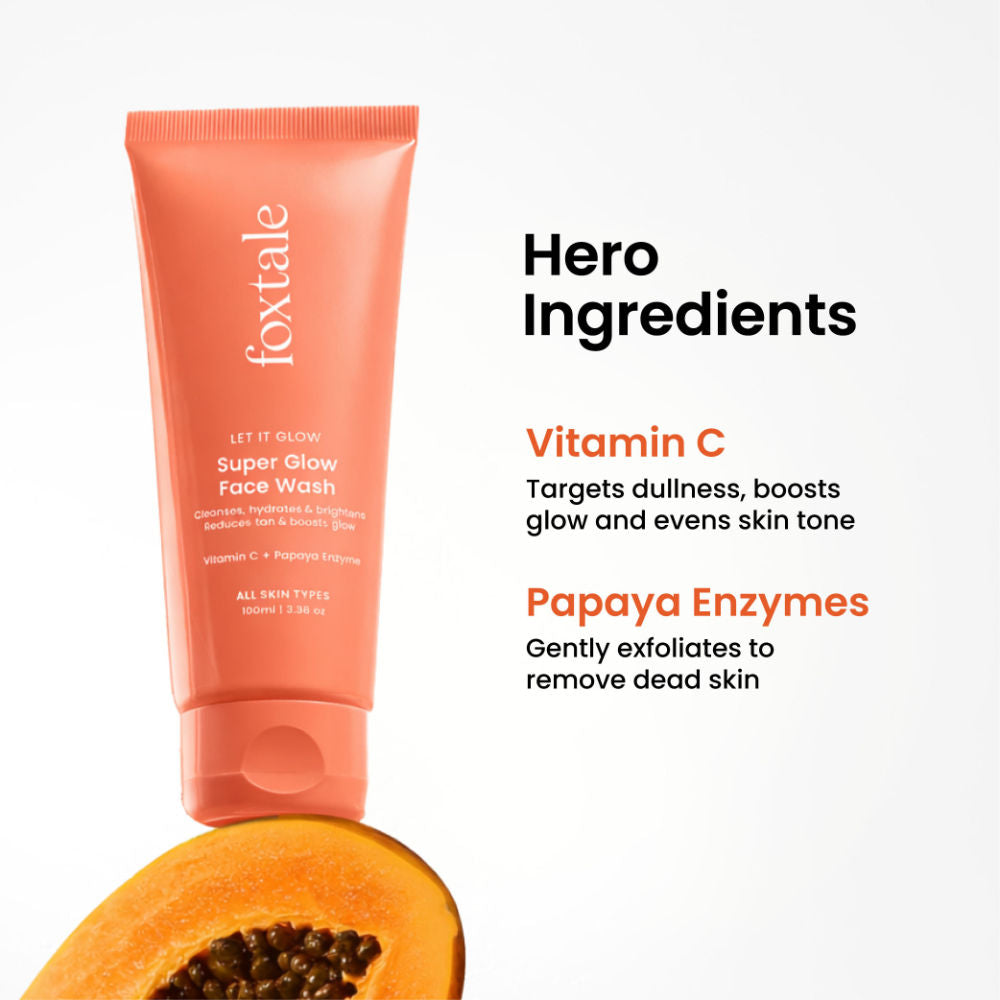 Foxtale Super Glow Face Wash With Papaya Enzyme & Vitamin C 150 ML FOXTALE