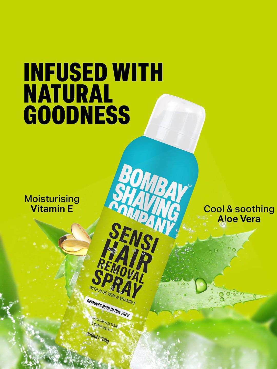 Bombay Shaving Company Sensi Hair Removal Spray With Aloe Vera & Lemongrass 200g Bombay Shaving Company