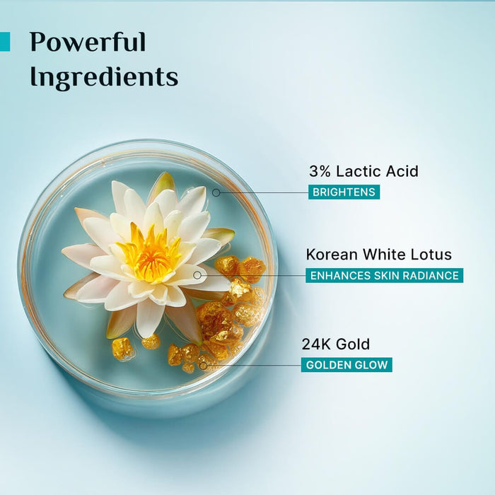 Pilgrim 24k Gold Gel Facewash with Korean White Lotus & Lactic Acid | 80ml Pilgrim