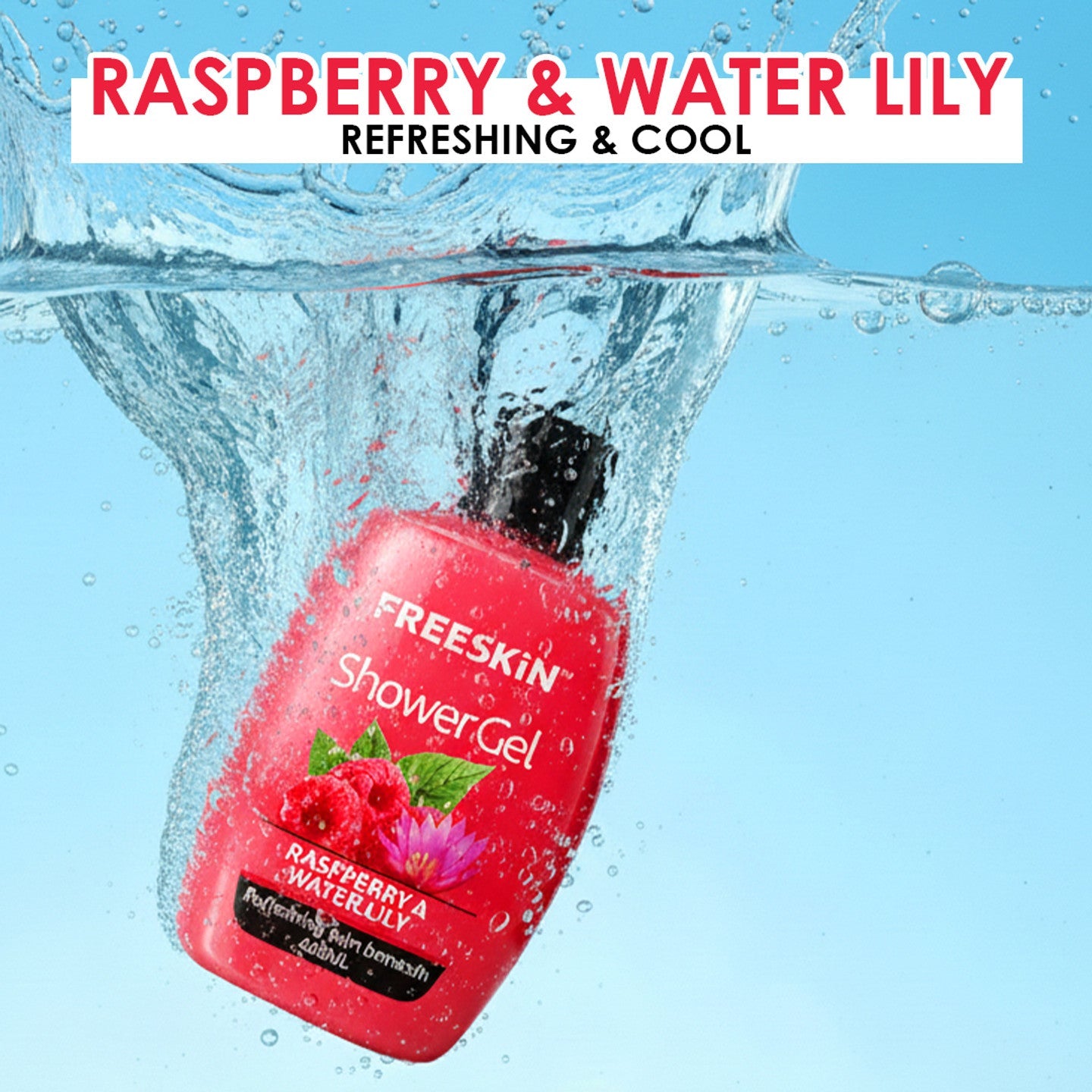 Freeskin Raspberry & Water Lily Shower Gel 400ML freeskin