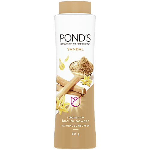 Sandal Radiance Talcum Powder – Long Lasting Sandalwood Freshness & Soft Skin Talcum Powder 40 G PONDS