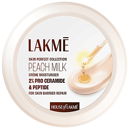 Lakme 2 % Pro Ceramide & Peptide Peach Milk Moisturiser, 50 g Lakme