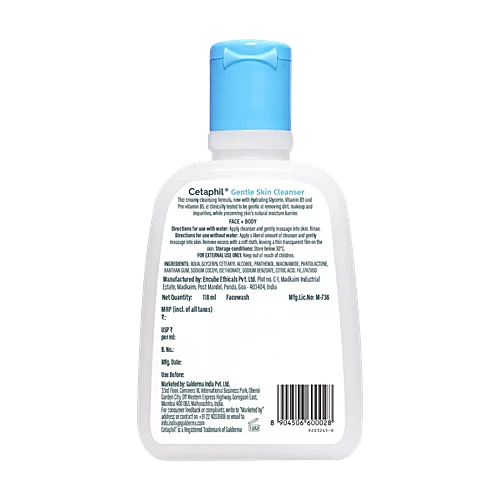 Cetaphil Gentle Skin Cleanser for Dry to Normal, Sensitive Skin | 125 ML Cetaphil