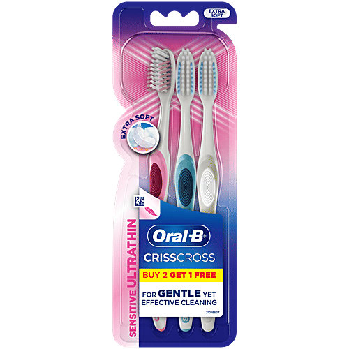 Oral-B Criss Cross Ultra Thin Sensitive Toothbrush, 2 pcs (Buy 2 Get 1 Free) ORAL-B