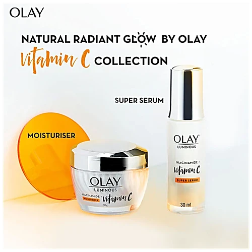 Olay Luminous Vitamin C Cream With 99% Pure Niacinamide - Lightweight & Non-Greasy Formula, 50 g Olay