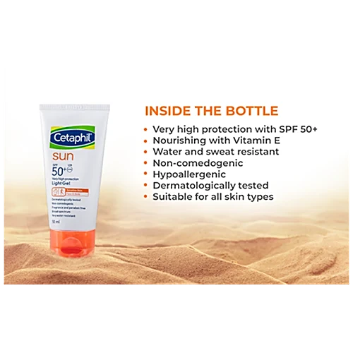 Cetaphil Sun SPF 50+ Light Gel For Sensitive Skin 50Ml Cetaphil