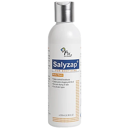 Fixderma Salyzap Body Wash - Reduces Acne, Unclogs Pores, For All Skin Types, 200 ml FIX DERMA