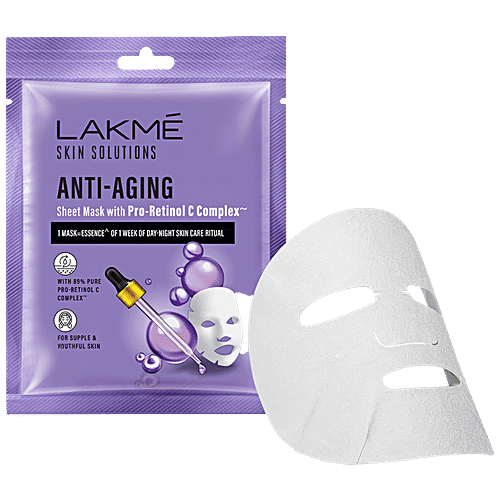 Lakme Skin Solutions Anti-Aging Sheet Mask With Pro Retinol C Complex, 25 ml LAKME