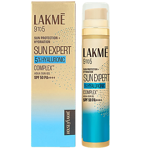 Lakme Sun Expert 5% Hyaluronic Complex Aqua Sun Gel - SPF 50 PA++++, 56 g Lakme