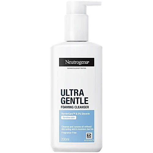 Neutrogena Ultra Gentle Foaming Cleanser | Face Wash for All Skin Types including Sensitive Skin | 6X Gentler Cleansing with Barriercare Technology for Men & Women | Cleanses Dirt and Oil | Hydrates & Protects Skin Barrie Neutrogena