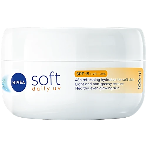 Nivea Soft Daily UV Light Moisturising Cream With SPF 15, 100 ml NIVEA