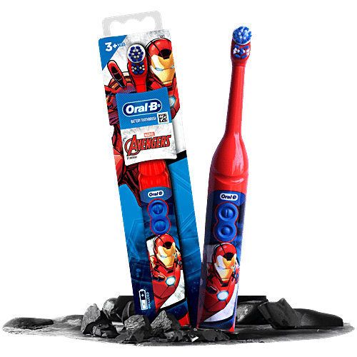 Oral-B Marvel Avengers Iron Man Battery Powered Kids Electric Toothbrush For 3+ Years, 1 pc ORAL-B