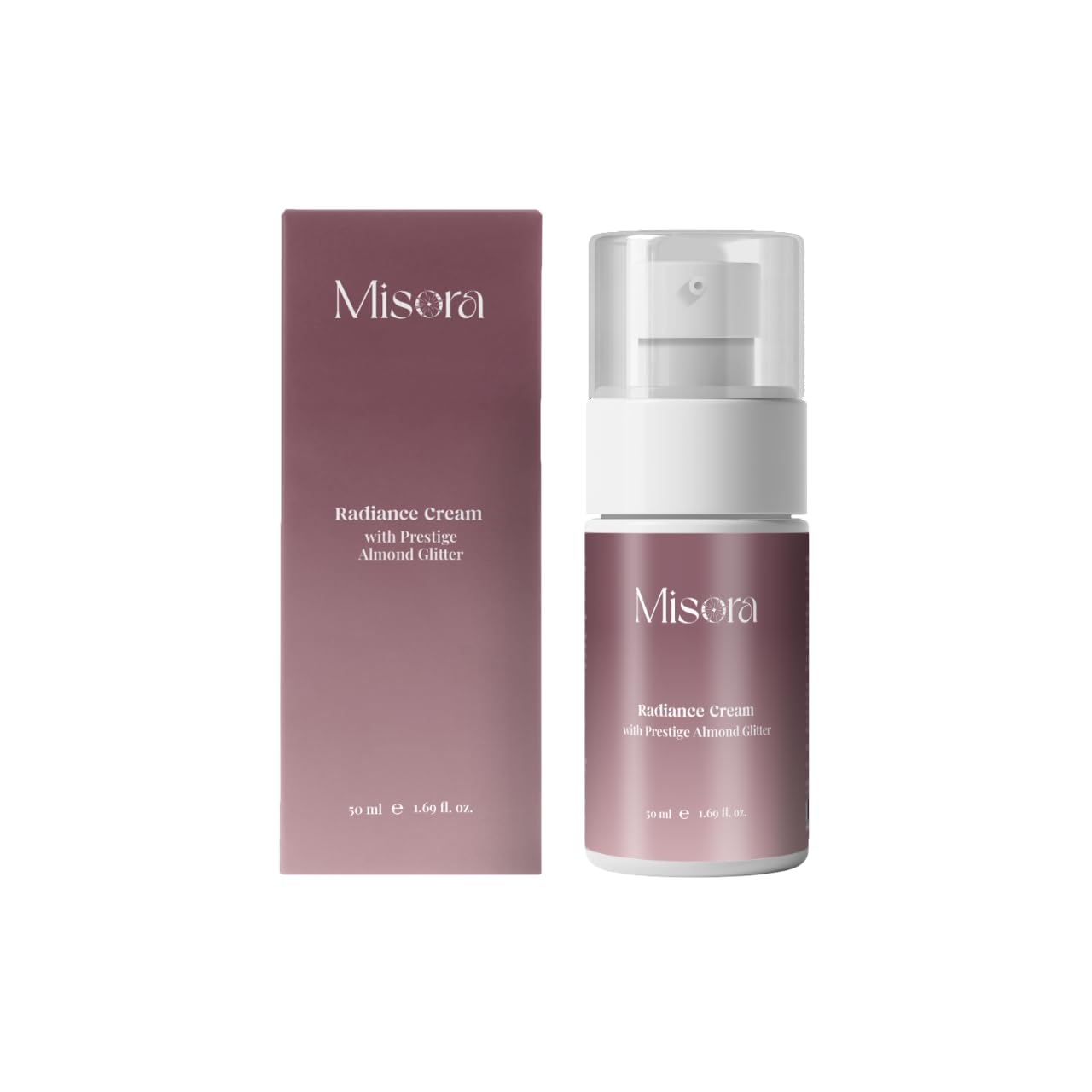 Misora Radiance Cream With Prestige & Almond Glitter | Brightening & Hydrating Face Cream For Men & Women | Glow Boost & Anti-Aging Moisturizer for Dull, Tired Skin | 50ml MISORA