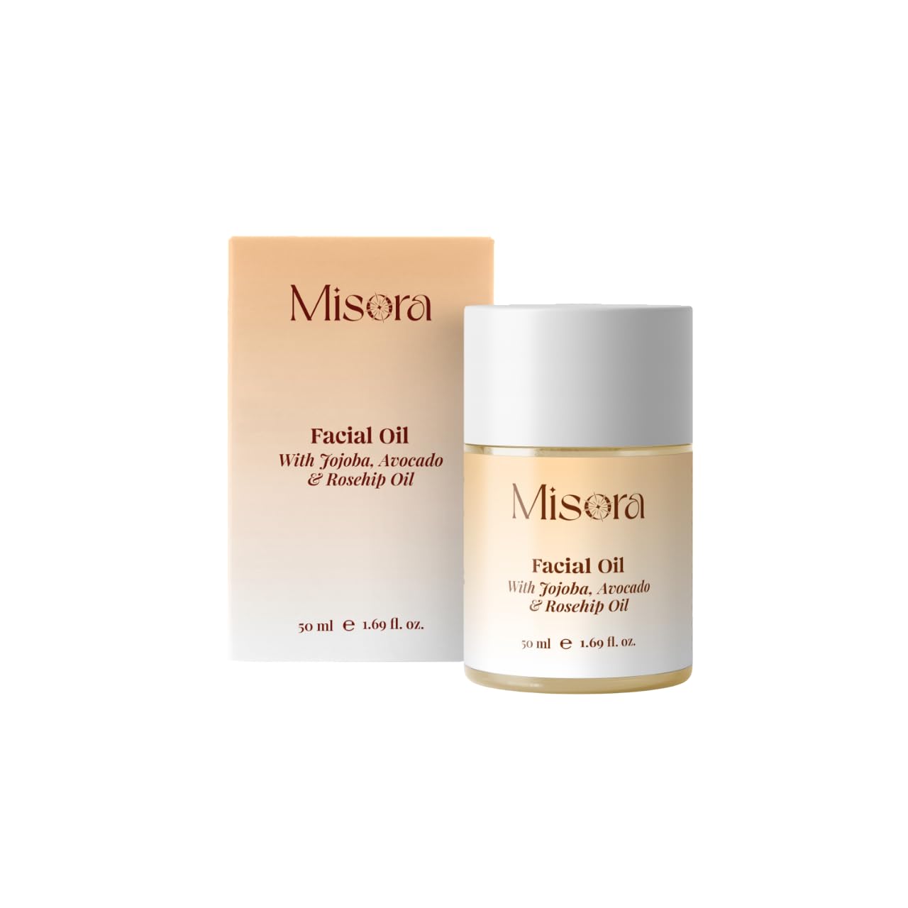 Misora Facial Oil for Glowing Skin | Hydrating & Anti-Aging Face Oil for Dry, Sensitive Skin | Deep Moisture, Softness & Radiant Glow with Vitamin E | Facial Oil for Regular Skincare Routine | 50ml MISORA