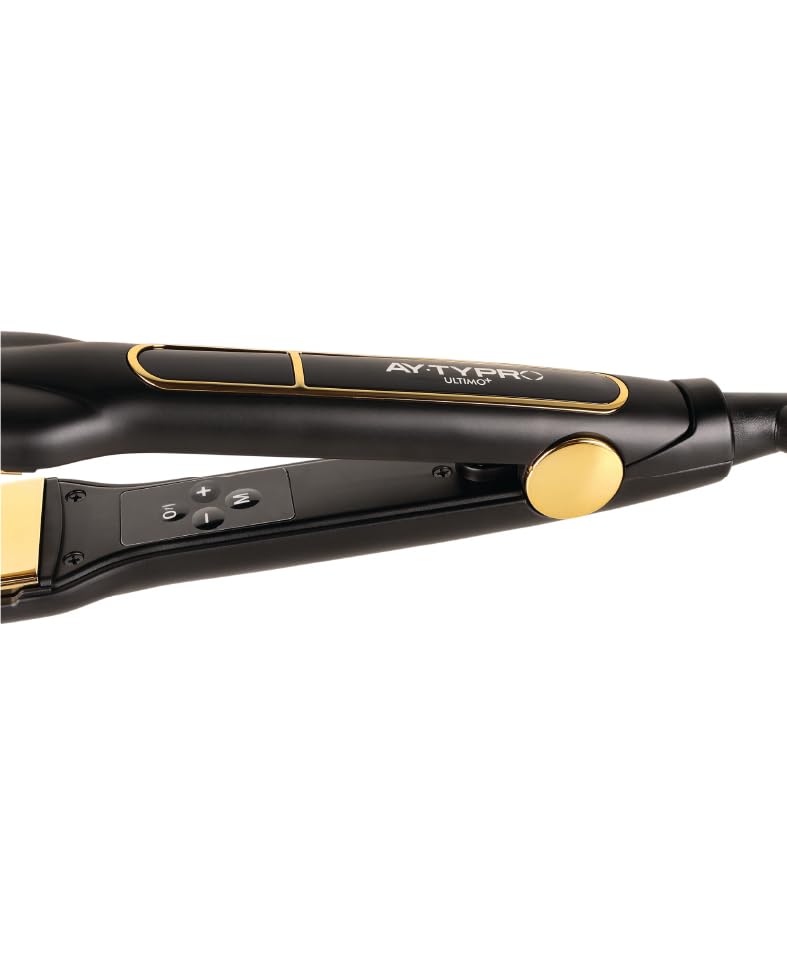 AY.TY PRO Keratin Hair Straightener Ultimo + (1.65") with Nano Gold Titanium 3D Floating Ultimo + Hair Straightener  (Black) AY.TY PRO