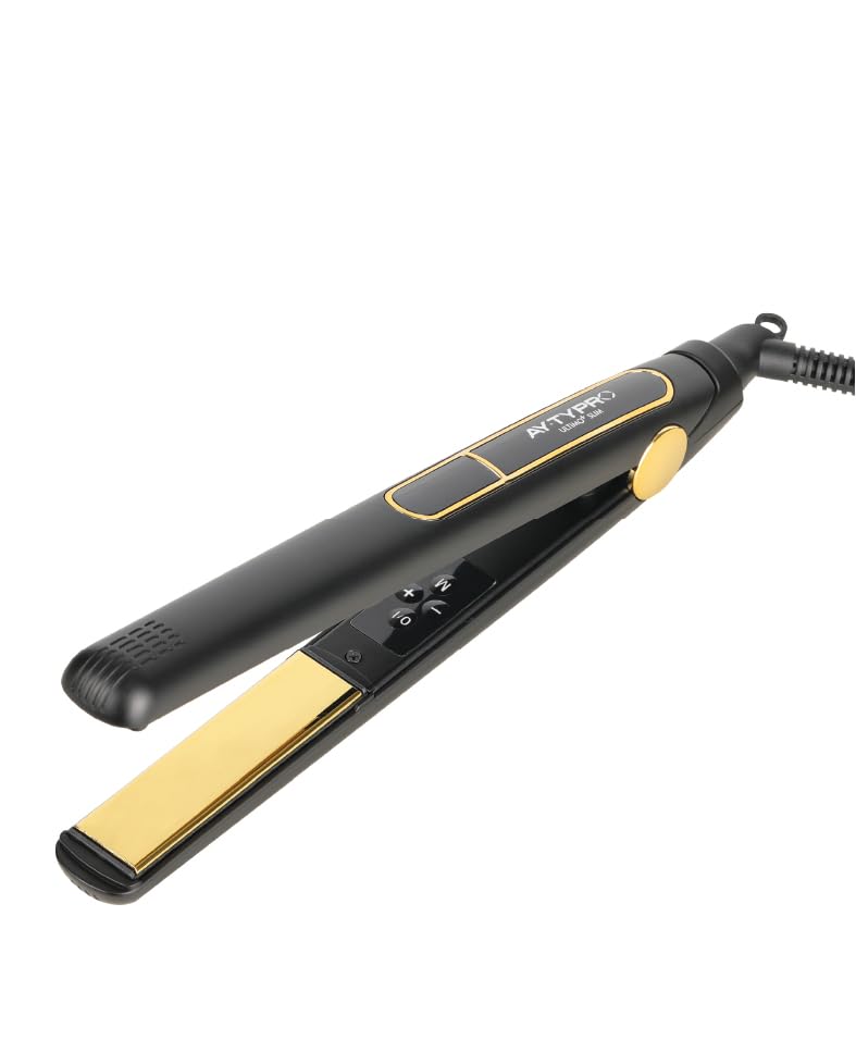 AY.TY PRO Keratin Hair Straightener Ultimo + (1.65") with Nano Gold Titanium 3D Floating Ultimo + Hair Straightener  (Black) AY.TY PRO