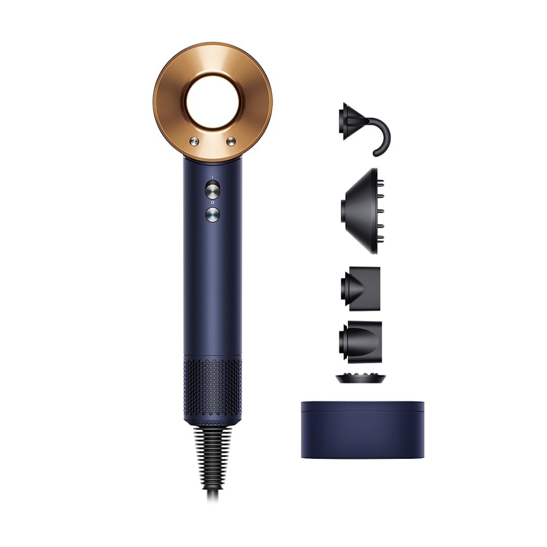 Dyson Supersonic™ Hair Dryer|Fast Drying|No Heat Damage|5 attachments|7 styling, 3 Speed & 3 Heat Settings|Travel Friendly|Unisex Usage|Intelligent Heat Control|2 Year Warranty (Prussian Blue) Dyson
