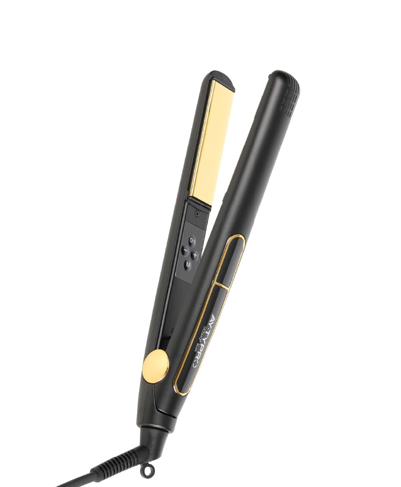 AY.TY PRO Keratin Hair Straightener Ultimo + (1.65") with Nano Gold Titanium 3D Floating Ultimo + Hair Straightener  (Black) AY.TY PRO