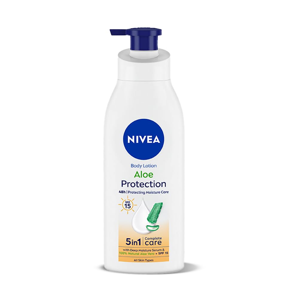 NIVEA Aloe Protection Body Lotion 400 ml | SPF 15 | Aloe Vera Extracts | Dep Moisture Serum | Men and Women | All Skin Type NIVEA