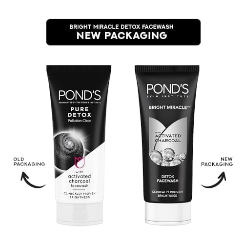 Pond's Pure Detox Anti-Pollution Purity Face Wash With Activated Charcoal Deep Cleans Impurities Dirt And Pollution For 2X Brighter Glowing Skin,50 g Beauty Bumble