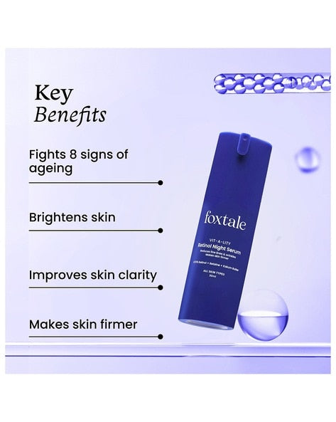 FOXTALE Retinol Anti Ageing Night Serum | Fights signs of ageing 2X faster than any other retinol serum 30ML FOXTALE