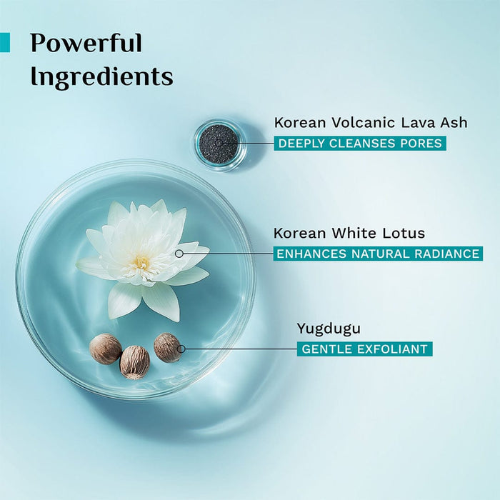 Pilgrim Korean Volcanic Lava Ash Purifying Gel Face Wash with White Lotus & Yugdugu 100ml Pilgrim