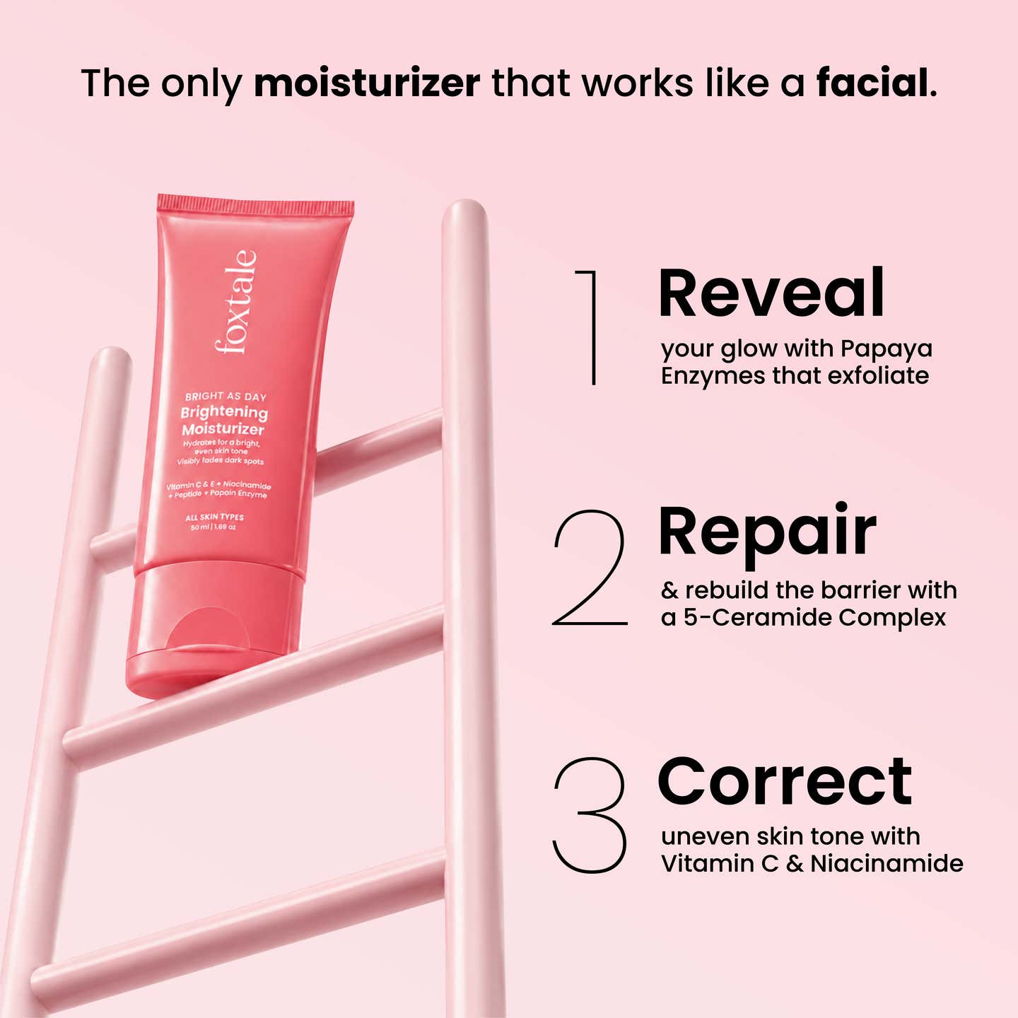 Foxtale Lightweight Brightening Face Moisturiser with Vitamin C & Niacinamide 50ml FOXTALE