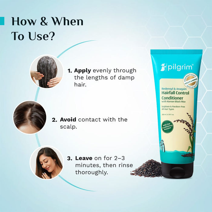 Pilgrim Redensyl & Anagain Hairfall Control Conditioner 200ml Pilgrim