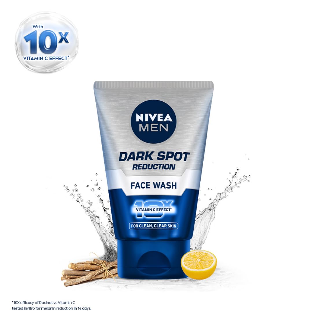 NIVEA MEN Dark Spot Reduction Face Wash 100 g | With Ginko and Ginseng Extracts for Clean, Healthy & Clear Skin in Summer | 10 X Vitamin C Effect for Radiant Skin |For Dark Spot Reduction NIVEA